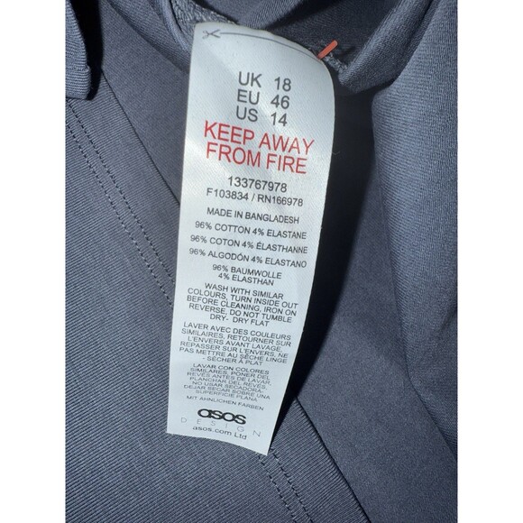 Gray Strapless Bodycon Midi Dress Twist-Front Ruched Bust Stretch US 14 ASOS NWT - Picture 5 of 6